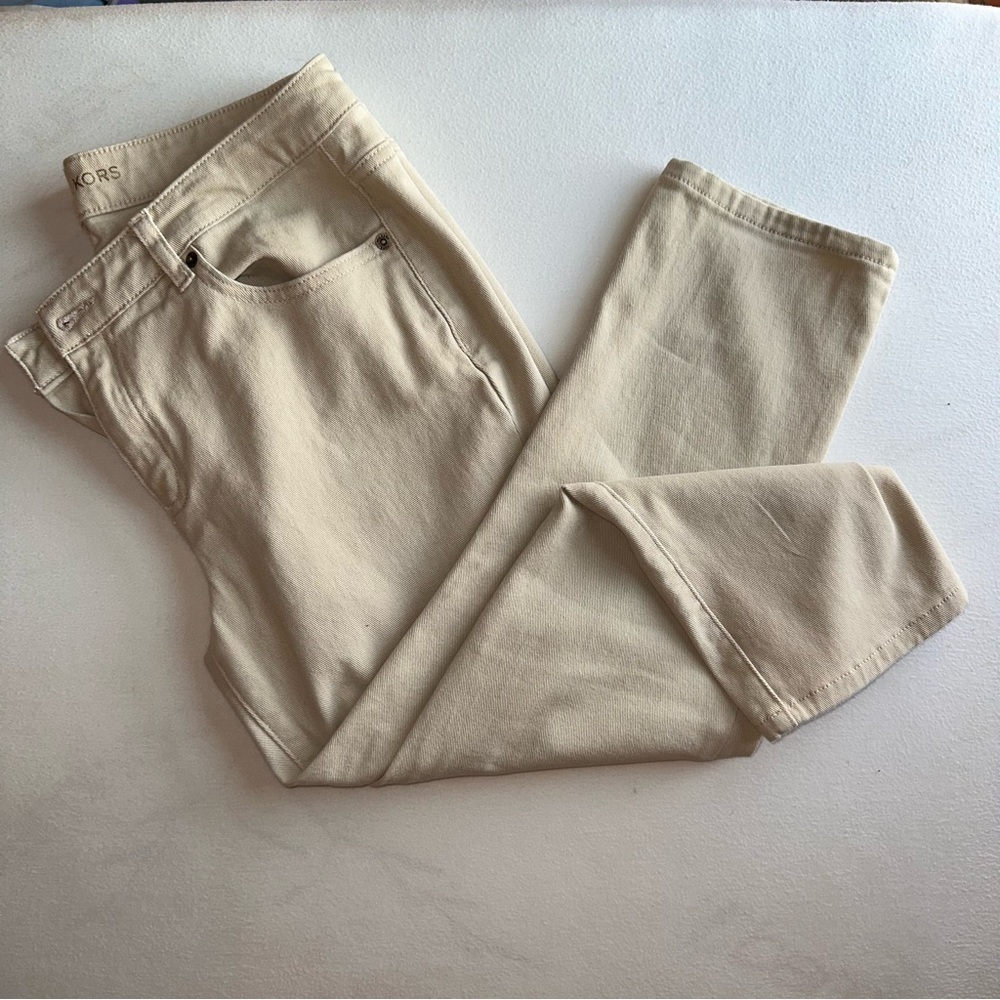 Khaki Denim Cropped Skinny Michael Kors Pants